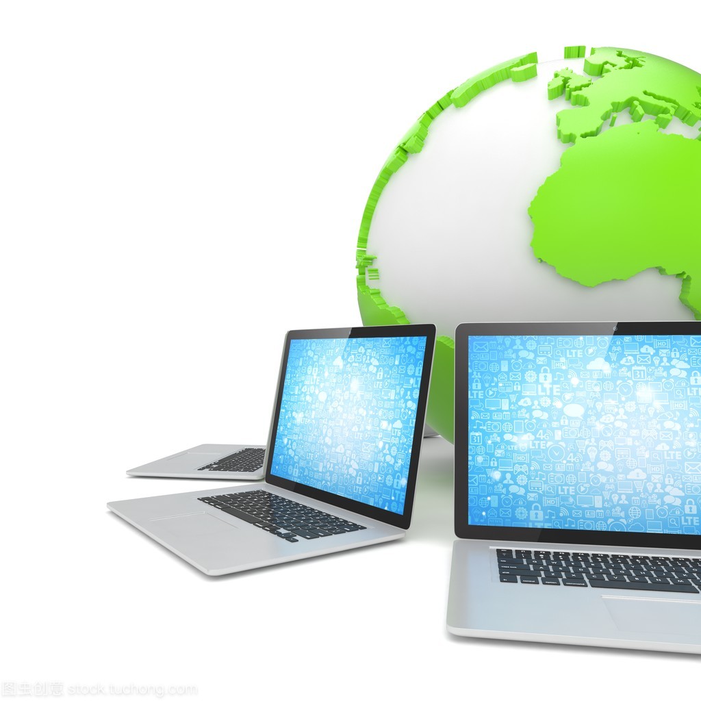笔记本电脑网络与地球计算机网络科技 连接世界的无形桥梁