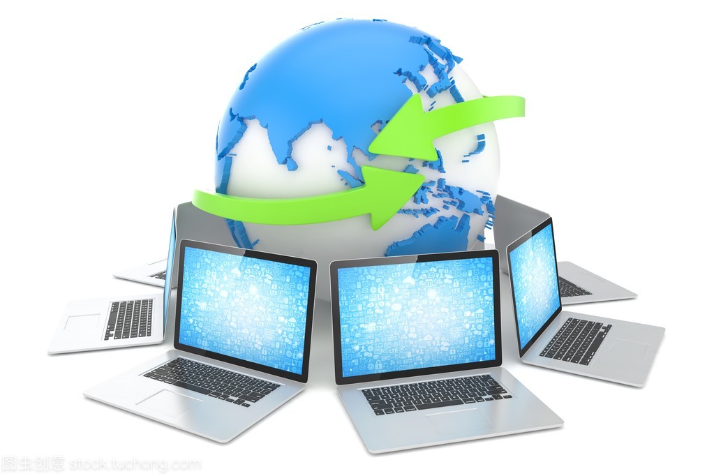 笔记本电脑 连接全球网络的移动节点